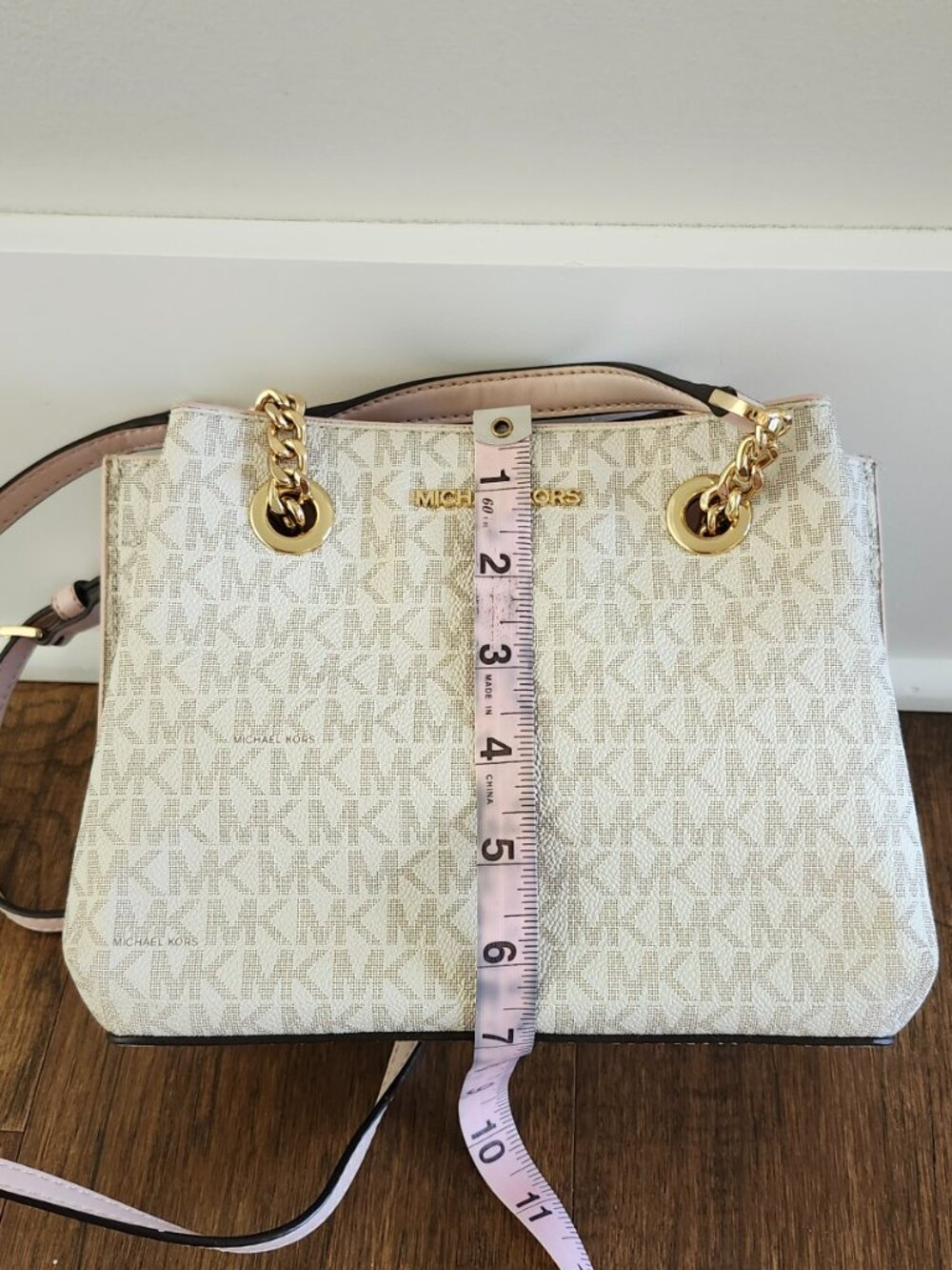 Michael Kors Jet Set Medium Chain Shoulder Tote – Vanilla/Pink – NWOT - Picture 10 of 15